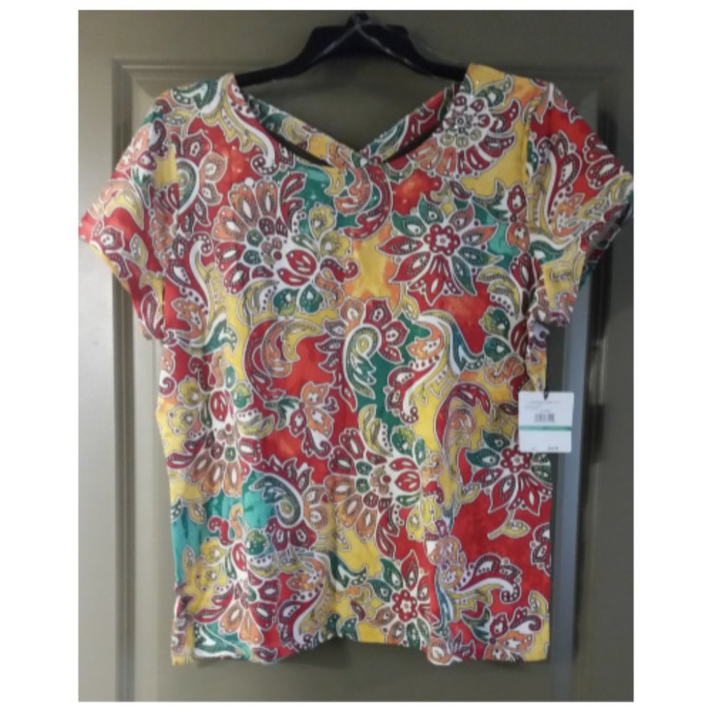 Rafaella Summer Top  Bright multi color